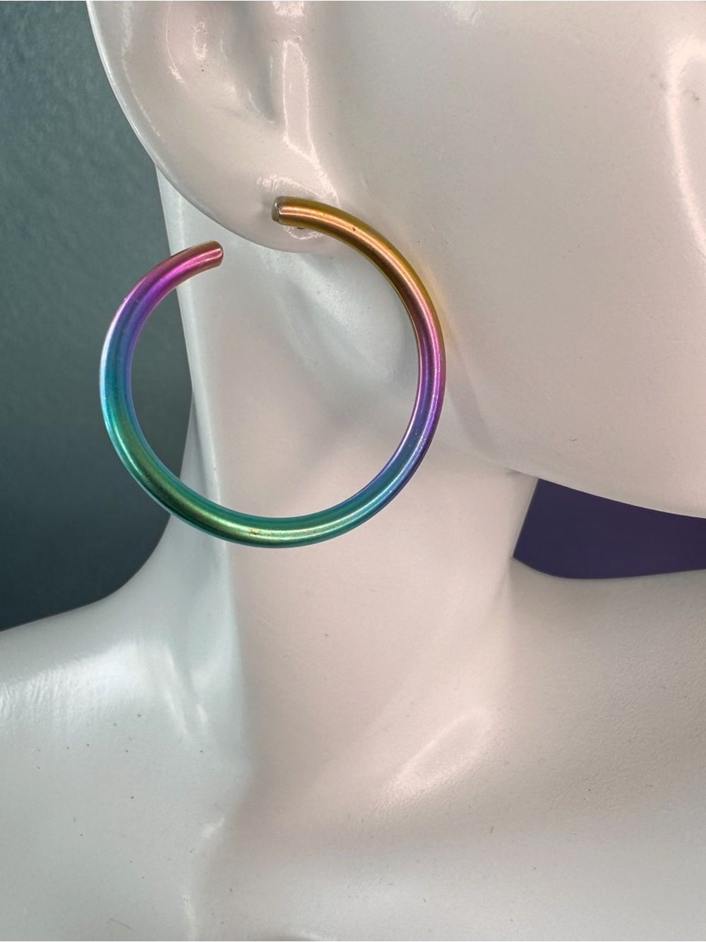 Rainbow Gradient Hoop Earrings - SKU D